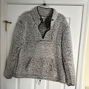 Quarter Zip Gray Sherpa Sweatshirt